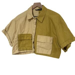 Zara Bloggers Overshirt Medallion Cropped Jacket Embroidered Patches Women XL